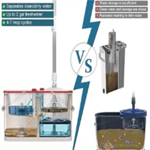 1 Large-Capacity Spin Mop And Bucket – For Big Homes & Deep Cleaning Days,4-Chamber System Separates Dirty & Clean Water, 2-GAL Heavy-Duty Design With Wheels & 6 Refill Mop Heads - White/Red - A - 查看 4