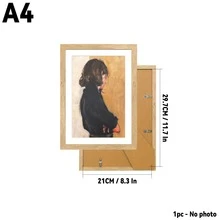 A3/A4/30x40厘米复古相框 | 可挂墙或摆放在桌面 | 家居装饰艺术海报相框，黑色/白色/棕色/木色可选 - 彩色 - 查看 16