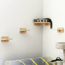 2pcs Wall-Mounted Cat Steps With Felt Pad, Modern Cat Wall Shelf, Cat Tree - 2 Pieces - View 6