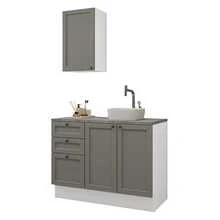 Conjunto de Baño Completo Para Almacenaje Madesa Vik 110 BG - Blanco y Gris - Ver 2