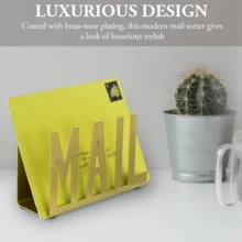 Mail Organizer Metal Mail Sorter Letter Holder Desktop Storage For Home And Office Use - View 2