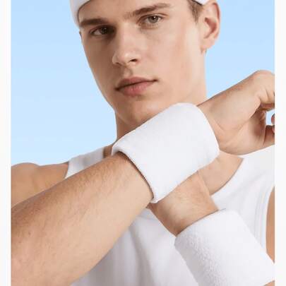 1 Set Outdoor Sports Sweatband & Wristband, Unisex Wrist Band Gym Football Sports Protective Gear Sweat Wristband Men Outdoor- Ideal For Yoga, Fitness, Tennis, Basketball, Jumping Rope, Running, Hiking, Cycling And Other Fitness Activitiesl