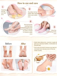 1/2/3/5双装防水沙滩/游泳袜，软底，弹性，保湿，防裂，硅胶材质，男女通用休闲款，纯色圣诞礼物 - 彩色 - 查看 11