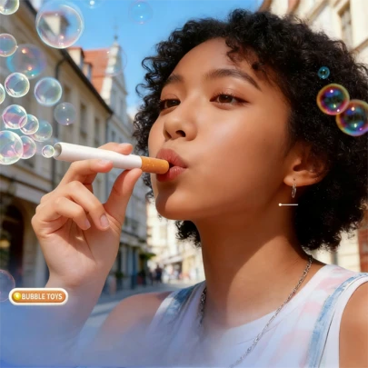 Creative Cigarette Shaped Bubble Wand, Mini Bubble Machine (Bubble Liquid Not Included), Handheld Bubble Toy, Prank Cigarette Shaped Bubble Maker, Party Atmosphere Creator, Fun Bubble Prop - Suitable For Weddings, Parties, Photography And Special Occasions - Theme Party Supplies And Event Accessories, Christmas Gift, Christmas Stocking Stuffer