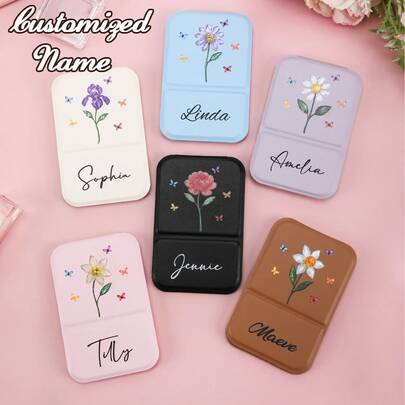 مرآة مكياج شخصية، هدية لوصيفة العروس، مرآة مكياج قابلة للطي، مرآة مكياج للسفر