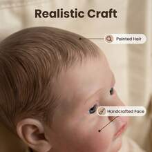 19英寸柔软布身手工彩绘头发乙烯基蓝色上衣手工重生娃娃（男女通用），可收藏的陪伴娃娃，生日圣诞礼物，包含娃娃和服装（随机包含奶瓶、奶嘴、尿布） - 霧霾藍 - 查看 6