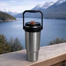 1pc 24oz/27oz/30oz Stainless Steel Insulated Tumbler With Handle And Lid, Large Capacity Handheld Coffee Mug, Keeps Drinks Hot And Cold, Reusable Travel Cup, Perfect Gift For Mother's Day, Birthday, Office And Daily Use - Multicolor - View 12