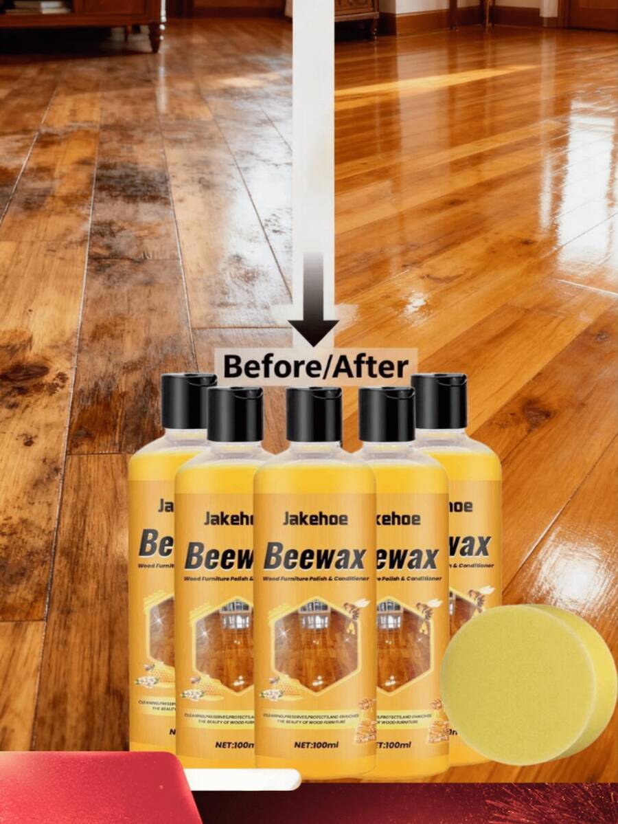 jakehoe 1/2/5pcs Wood Floor Cleaner And Polish, Stain Removal And Dust-Proof Floor Care Wax, Home Wood Floor Brightening And Shining Cleaner, Daily Floor Maintenance Cleaning Solution, Residue-Free Protective Long-Lasting Floor Polish - Chất lỏng - Xem 1