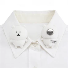 1件名创优品自嘲熊系列徽章、胸针、包包挂饰、毛绒玩具，节日和生日礼物 - 白色 - 查看 10