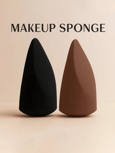 2个/套化妆海绵，多形状非乳胶斜角水滴形化妆海绵，圆筒包装，三合一化妆海绵，化妆品，价格实惠，房间装饰，梳妆台，化妆配件，粉扑，化妆海绵，散粉扑，化妆海绵，化妆品，化妆工具，价格实惠，礼品，女士礼品
