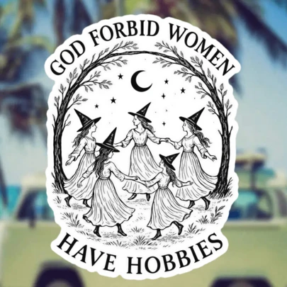 1PC 3 Inch Waterproof Outdoor PVC Removable Sticker - Witchy Design With Moon And Stars For Car/Laptop/Water Bottle - Empowering Women Gift For Feminists And Witchcraft Lovers