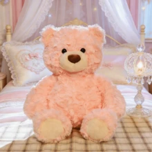 Miniso 10.23英寸/26厘米吉福德熊系列卡通可爱经典泰迪熊毛绒玩偶，卡哇伊熊毛绒抱枕，柔软填充玩偶，适合儿童、女孩、粉丝，节日礼物 - 粉色 - 查看 6