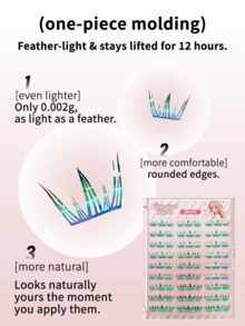 81片卷曲向日葵造型假睫毛，柔软自然，3秒按压即可自粘，轻盈舒适，适合日常佩戴，可搭配假睫毛簇、睫毛束、单片假睫毛等使用。 - 藍色 - 查看 3