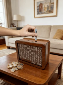 1pc Wooden Piggy Bank, DIY Manual Assembly - Improve Hands-On Ability, Educational Toy, Birthday/Back To School/Holiday Gift - Multicolor - View 2