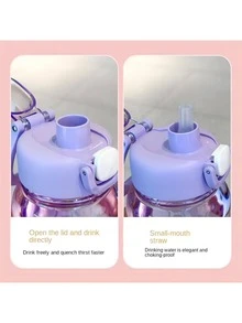 1pc 700ml Large Capacity Water Bottle - Cute Wide-Mouth Design, Leak-Proof, Comes With A Straw, Suitable For Camping, Cycling, And Fitness Activities. - Multicolor - View 4