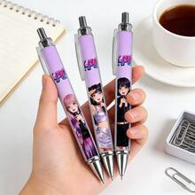 K-POP Theme Ballpoint Pen And Rollerball Pen, Featuring Popular Girl Group Patterns, Black Ink Refill. Quick-Drying Ink, Smooth Writing. Suitable For Young People And K-POP Fans - Sets - View 3