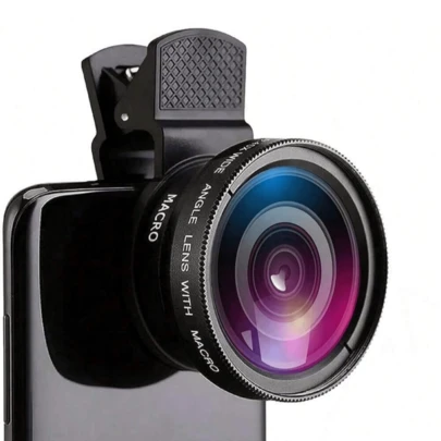 Kit de lentes de cámara de teléfono 2 en 1, incluye lente gran angular 0.45X y lente macro 12.5X, compatible con smartphones y tabletas iOS y Android, ideal para vacaciones de verano, viajes, fotografía creativa y talla grande
