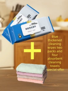 80张加厚厨房湿巾，超大包装，厚实耐用，有效清洁油脂和污垢，适用于炉灶、烤箱、台面，柠檬香味 - 藍色加厚客製化超大包 - 查看 7