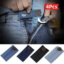 2/4Pcs Pants Extender Buttons, Jeans Waist Extender, Pants Hooks With Long Buttons, Elastic Adjustable Waist Buttons, Belt Extender Buckles, Quilting Supplies - Multicolor - View 19