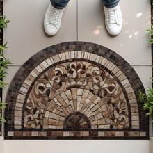 1 tấm thảm cửa hình bán nguyệt - Thảm cửa hình bán nguyệt họa tiết hoa Mandala phong cách Bohemian, thảm trải sàn trong nhà/ngoài trời, thảm cửa hình sỏi 2D nhiều màu sắc (be/nâu/xám/đen/trắng), thảm cửa trước, thảm sân hiên, trang trí nhà cửa - Dễ vệ sinh, họa tiết hoa, cấu trúc chắc chắn, thảm trang trí, trang trí trong nhà - Nhiều màu - Xem 7
