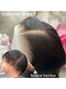 13x6 13x4 Full Frontal Real HD Lace Wig, Invisible HD Lace Front Wigs 40 Inches Straight Hair Mixed Synthetic Hair 250% Density 13x4 High Definition Transparent Lace Front Wig, 15A Virgin Brazilian Lace Front Wig Pre-Plucked For Women, Natural Black - Natural & Black - View 5