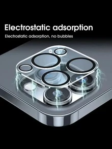 Bộ 3 miếng dán màn hình cường lực 9H tương thích với iPhone 17 16 15 14 13 Pro Max Plus Mini, màu đen, bảo vệ ống kính camera tròn, chống trầy xước, chống bám vân tay, tương thích với ốp lưng. - Trong sáng - Xem 3