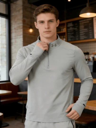 Under Armour Camiseta deportiva de manga larga con cremallera 1/4 UA LAUNCH PRO cómoda y casual para hombres 1379288-069