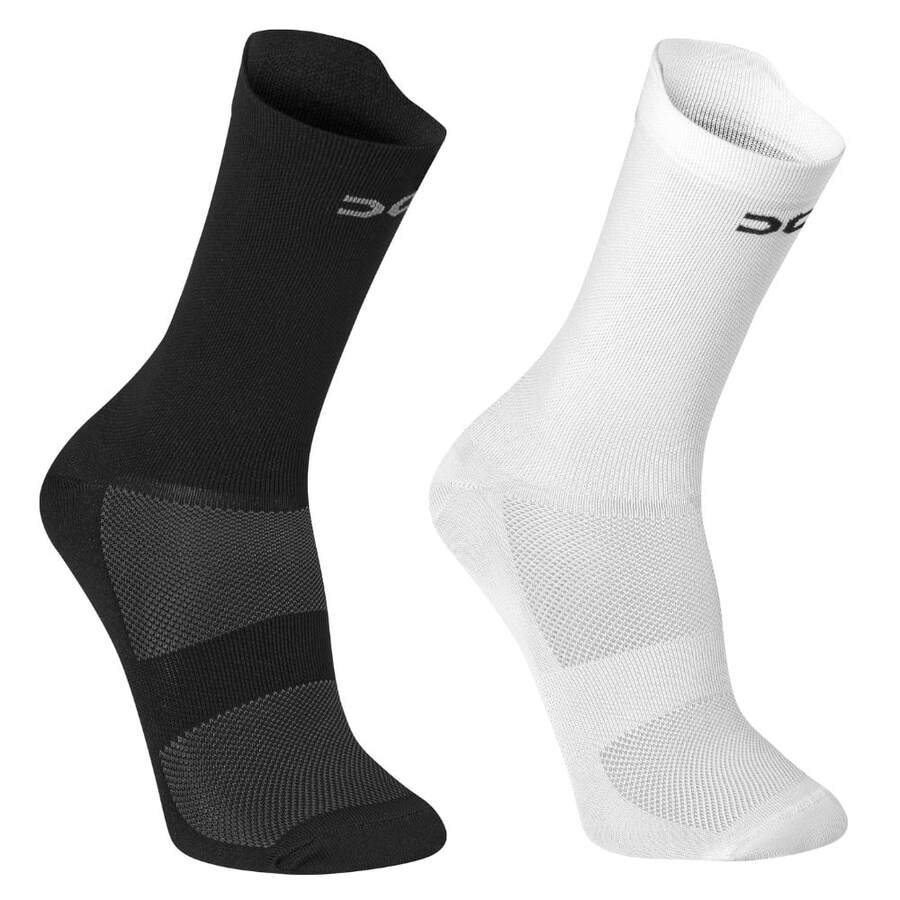 Adult Polyamide Running Socks With 3D Cuff, Breathable, Thermal Comfort, High Performance - 黑與白 - 查看 1