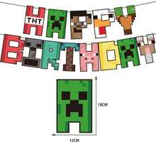 Bộ trang trí tiệc theo chủ đề Minecraft - Cờ treo hình thế giới pixel, Steve, Alex, thích hợp cho sinh nhật, Halloween, tiệc Giáng sinh, trang trí nhà cửa dịp Giáng sinh, quà tặng Giáng sinh, đồ trang trí Giáng sinh. - Nhiều màu - Xem 8
