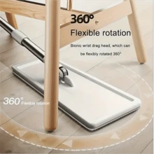 Hand Free Flat Floor Mop And Bucket Set For Professional Home Floor Cleaning System With 6PCS Washable Microfiber Pads For Hardwood Dust And Dirt Removal, Wet And Dry Use, Spin Mop For All Floor Types And Windows - A - Xem 5