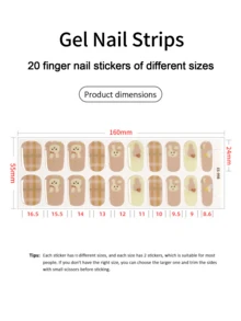 Bandes d'ongles en gel durcies, base transparente, 20 pièces de bandes de gel pour ongles, autocollants, nécessite une lampe UV, qualité salon, longue tenue, ES20 Gros transfrontalier Même style que le livre rouge Autocollants pour ongles Fournitures pour ongles - Bordeaux - Voir 4
