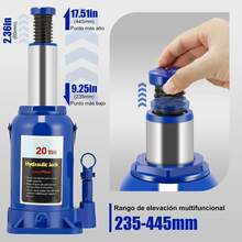 Gato Hidráulico de 20 Toneladas, Gato Vertical de Piso con Manija de Palanca y Cilindro de Elevación, para Gatos de Lengüeta - 20T - Ver 4