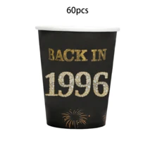 20 piezas/40 piezas/60 piezas Vasos vintage de 30 cumpleaños de 1996, vasos de fiesta dorados negros de 30 años de edad, decoraciones de 30 aniversario de cumpleaños, regalos para invitados masculinos y femeninos, suministros de 30 aniversario de boda - 1996 - Ver 7