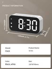 1pc LED Minimalist Alarm Clock, Student Clock, Temperature Display, USB Powered Or Battery Operated (Batteries Not Included) - 1PC - View 3