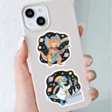 Space Cute Dinosaur Career Vinyl Decals - 50 Pcs Dinosaur Stickers For Water Bottles, Laptops & DIY Crafts, Kawaii Planet & Stars Design - Multicolor - View 6