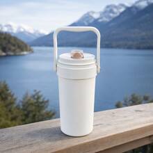 1pc 24oz/27oz/30oz Stainless Steel Insulated Tumbler With Handle And Lid, Large Capacity Handheld Coffee Mug, Keeps Drinks Hot And Cold, Reusable Travel Cup, Perfect Gift For Mother's Day, Birthday, Office And Daily Use - Multicolor - View 7