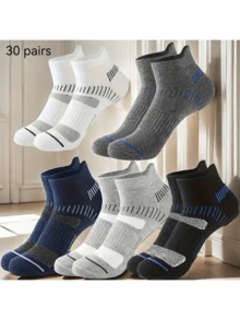 30双男女通用短袜，柔软透气舒适，防摩擦吸湿，男士运动休闲低帮短袜，适合骑行、跑步、旅行、徒步、登山等运动。 - 彩色 - 查看 26