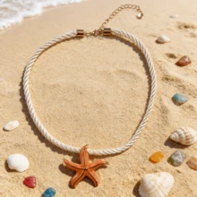 Collar exagerado con colgante de estrella de mar, estilo playa y océano - collar de estrellas de mar - Ver 13