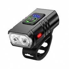 1pc 6 Lighting Modes Outdoor Night Riding Bright Bicycle Handlebar Front Light, IPX5 Waterproof, USB Rechargeable Bike Light - Black - View 9