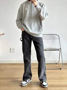 Nike Sportswear Club 纯色 Logo 印花卫衣，男款，灰色 - 灰色 - 查看 6