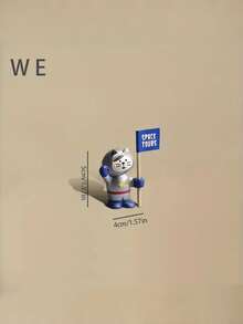 1pc Hand-Painted Resin Space Cat Landing On The Moon - Artistic Desktop Decor, Perfect Gift For Friends, Cute Cat Desktop Ornament, Photography Prop - 1PC - View 5