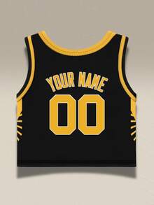 Customizable Fashion Urban Style Basketball Sports Crop Top, With Name And Number, Black, Summer Style - Black - View 4