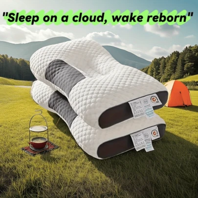 2 Almohadas Ergonómicas para Dormir de Costado, con Soporte Cervical Cómodo, Hechas de Tejido de Alta Calidad, Suaves, Transpirables y Cómodas, Lavar a Baja Temperatura. No Utilizar Bleca. Secar al Aire. No Planchar.