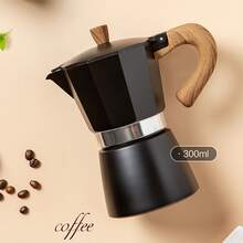 1个迷你意式摩卡壶，3/6杯容量，炉灶式浓缩咖啡壶，户外露营咖啡冲泡工具 - 黑色 - 查看 8