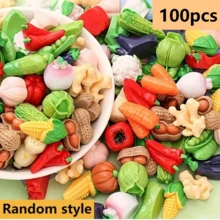 10个/30个/40个/100个迷你水果蔬菜树脂摆件，包括南瓜、玉米、辣椒、花生、生姜等，树脂小模型，桌面摆件，微型食物玩具，摄影道具，小型景观装饰，家居礼品，派对小礼物，圣诞节礼物 - 彩色 - 查看 14