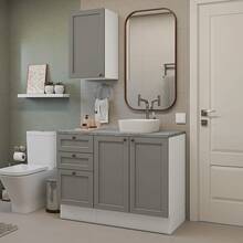 Conjunto de Baño Completo Para Almacenaje Madesa Vik 110 BG - Blanco y Gris - Ver 1