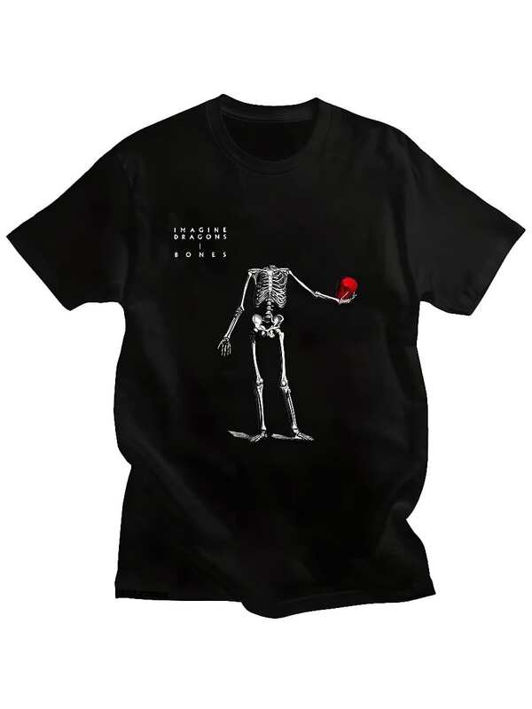 Imagine Dragons T-Shirt Short Sleeve Skull O-Neck Tee-Shirt Graphic Printing Casual Gothic Tshirt Ropa Mujeres Retro Grunge Tees