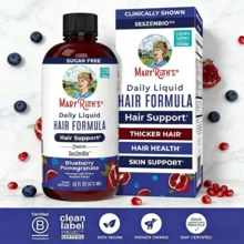 Mary Ruth's Daily Liquid Hair Formula – Biotin & Vitamin C For Healthy Hair Habits - Hair Support Tart Blueberry Pomegranate - View 1