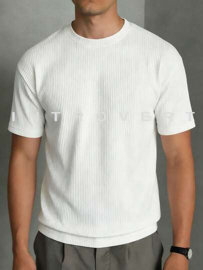 男士休闲日常短袖棉质针织衬衫，适合夏季通勤和居家穿着