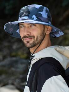 1 Stück Unisex Camouflage Seil Fischerhut mit breiter Krempe, schnelltrocknender runder Outdoor Dschungel Hut für Frühling/Sommer, Sonnenschutz, atmungsaktive Mesh Jagd Camouflage Mütze, vielseitige Anglermütze für Männer und Frauen - A - Übersicht 13